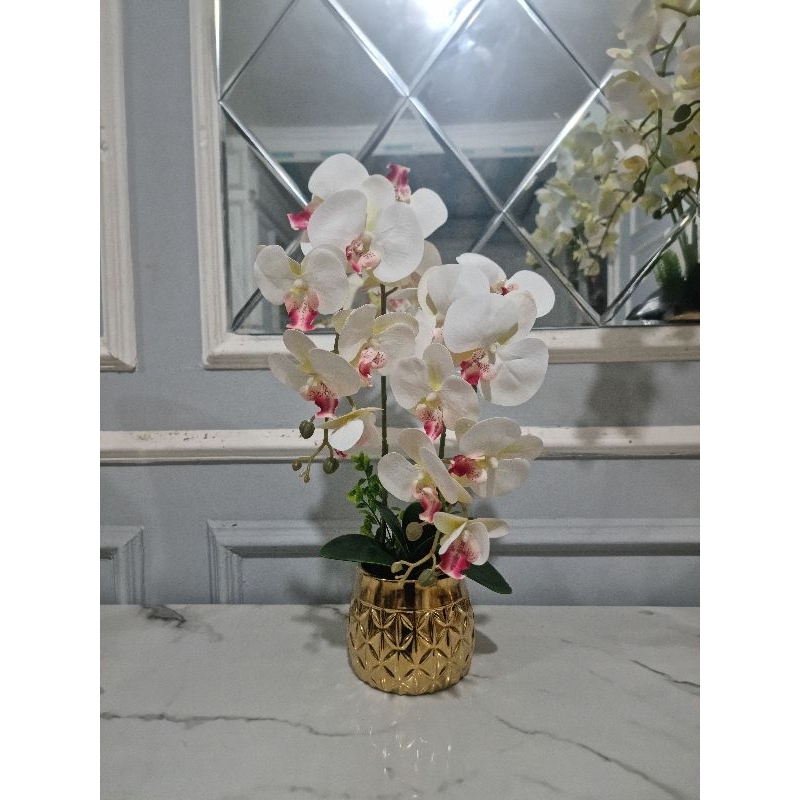 Anggrek latex/ rangkaian Anggrek vas keramik