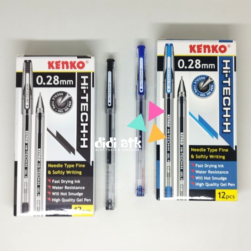 

Pulpen Kenko Hitech 0.28mm Warna Hitam & Biru 1 Pak isi 12 Pcs