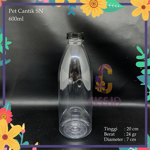 BOTOL PLASTIK PET CANTIK 600ML 600 ML VALENSIA KEMASAN MINUMAN KOPI JUS SUSU MADU JELLY YOGHURT FOOD