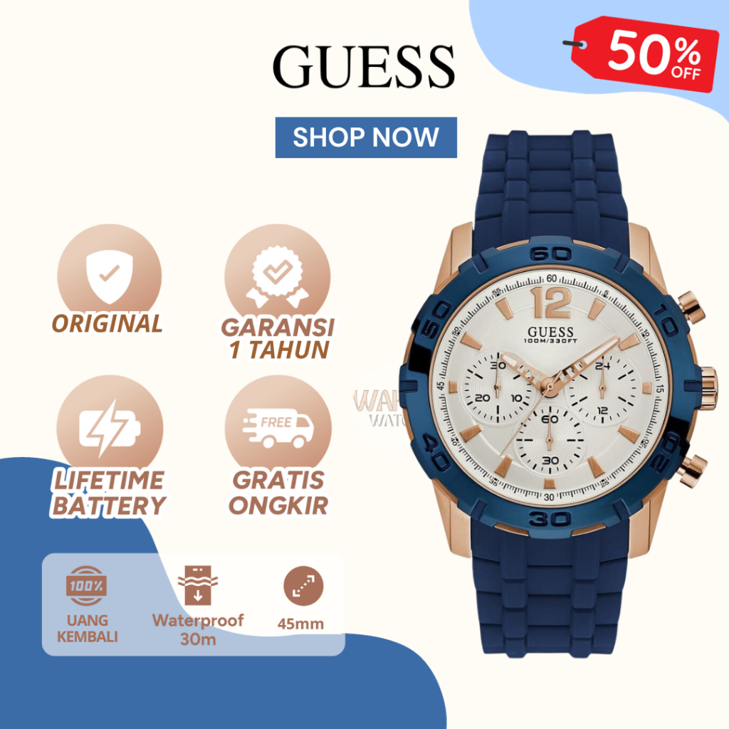 [ORIGINAL]-[COD] ✅ Jam Tangan Analog Guess Pria W0864G5 Watch Gc [BERGARANSI]