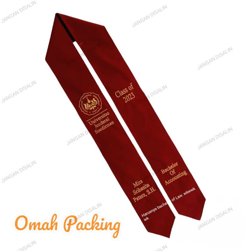(ready 2 lapis) Selempang wisuda Kalung / Selempang Wisuda Leher / Selempang Wisuda 2 sisi / Selempa