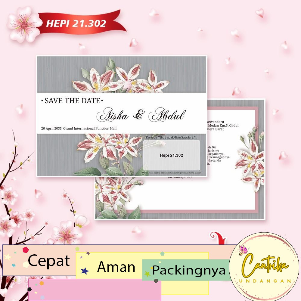 Blangko Undangan Pernikahan Hepi 21.302  atau kertas undangan kosong belum ada teks Harga Murah Gros