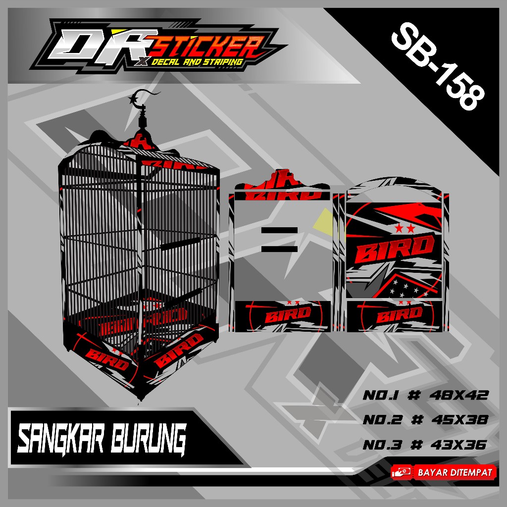 [ NEW ] Decal Stiker Kosan Lovebird Custom Motif BRID Decal Sangkar Burung Variasi