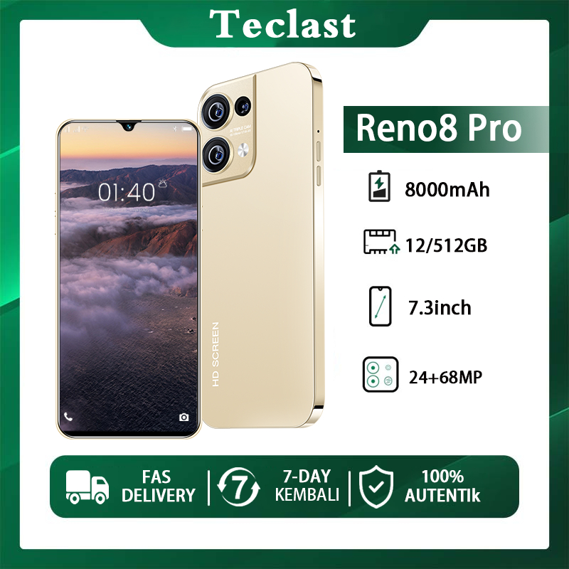 HP Baru Reno8 Pro handphone original murah Smartphone 7.3inci 8000mAh 5G android 12.0 24+68MP LTE 12