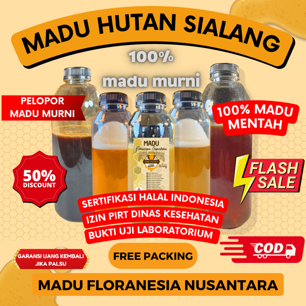 

MADU MURNI MADU ASLI HUTAN SIALANG 500 Gram KUALITAS PREMIUM FULL NEKTAR 100% RAW HONEY MADU FLORANESIA NUSANTARA ESOXSE