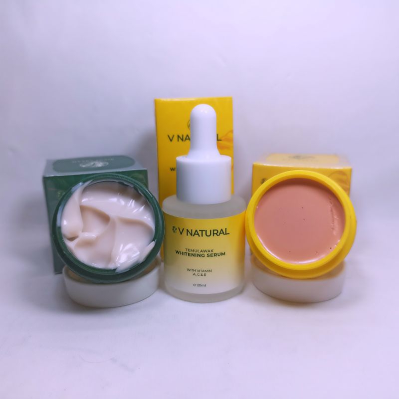 PAKET CREAM +SERUM TEMULAWAK V NATURAL 3IN1
