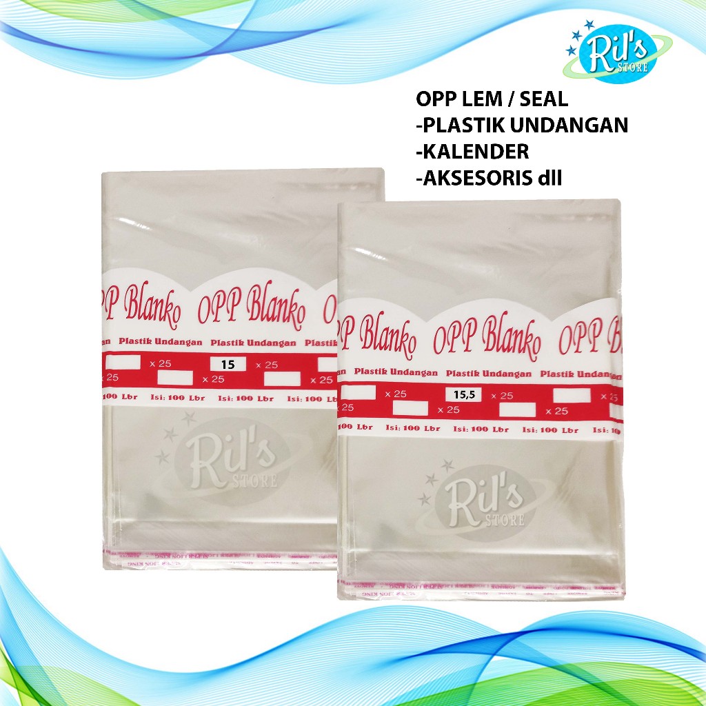 Plastik OPP Lem 15 x 25 & 15.5 x 25 Plastik Undangan / OPP Seal - Lem / Plastik Kemasan / 15x25 15.5