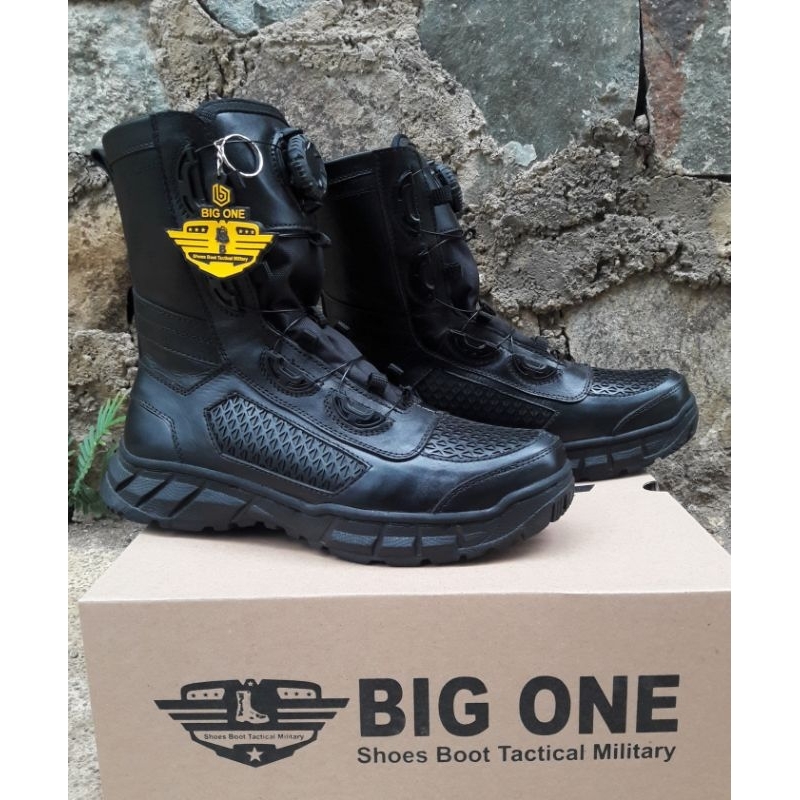 Sepatu Pdl Tali Putar Jaring Tawon Full Kulit