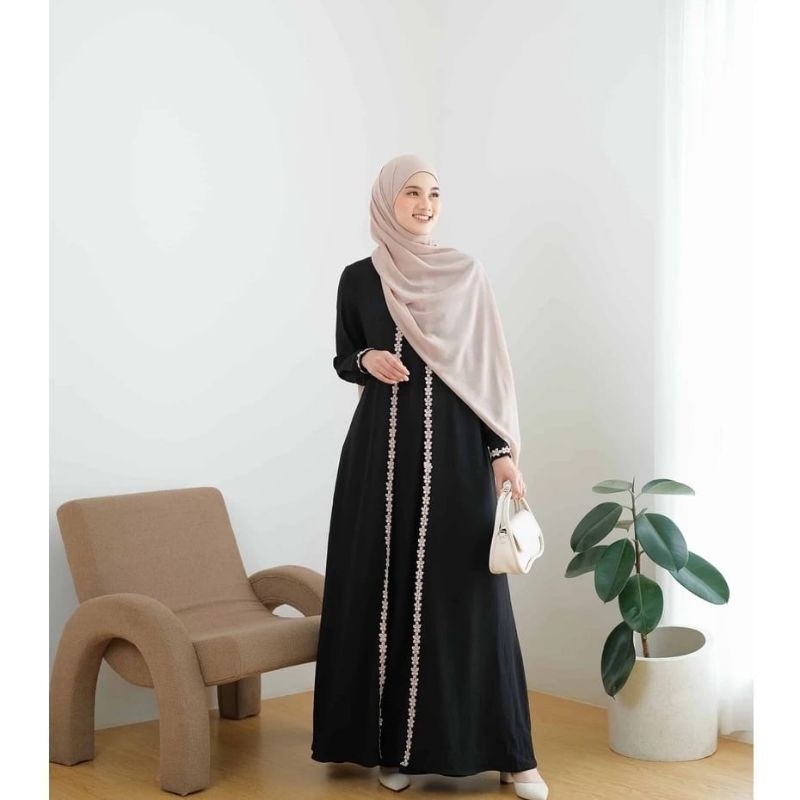 abaya Gamis Hitam Arabian Remaja Premium Maxi dress muslimah  jumbo Elegant termurah