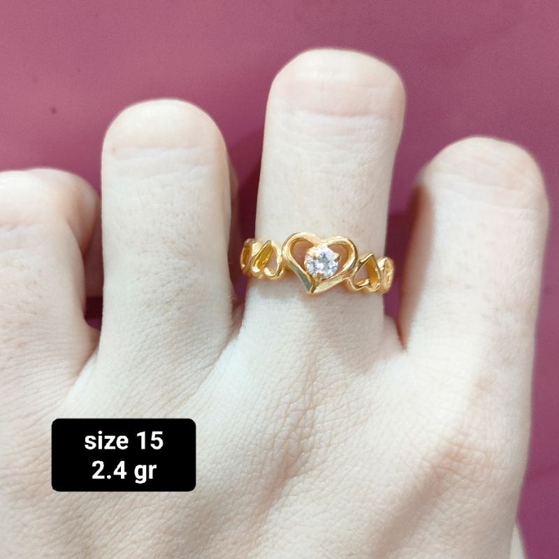 CINCIN WANITA PERAK ASLI 925 LAPIS EMAS