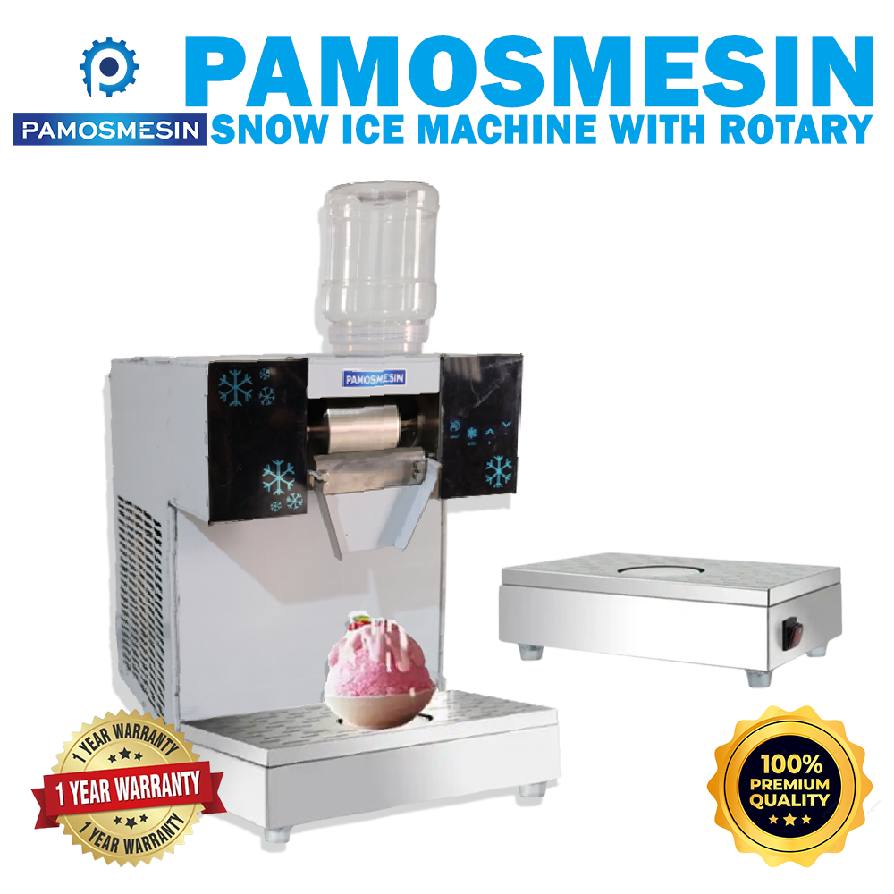 Pamosroom Snow Ice Machine Bingsu Mesin Es Krim Korea Es Serut Ice Cream Bingsu  + Nampan Putar Mang