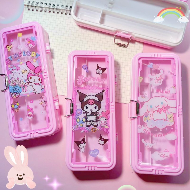

Delunashop DL567S tempat pensil pink Kotak pensil 2timgkat MIKA sanrio kuromi / melody / cinamonroll