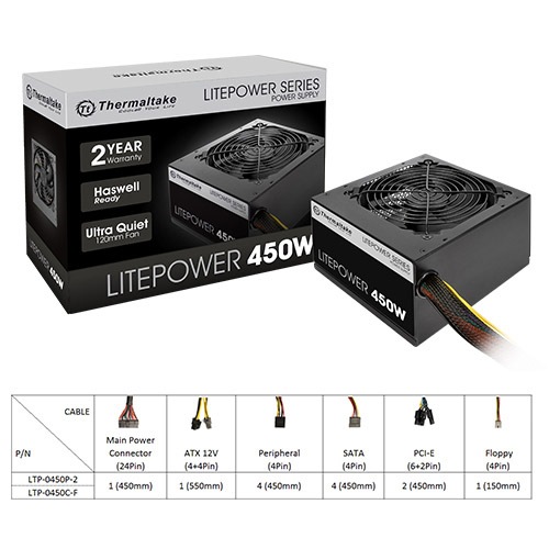 Power Supply THERMALTAKE Lite Power 450Watt - PSU Thermaltake 450W