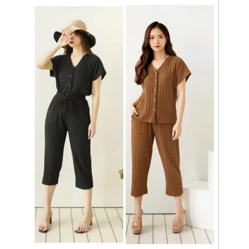 Setelan Wanita Import One set Knit Pendek Premium ESTELLA