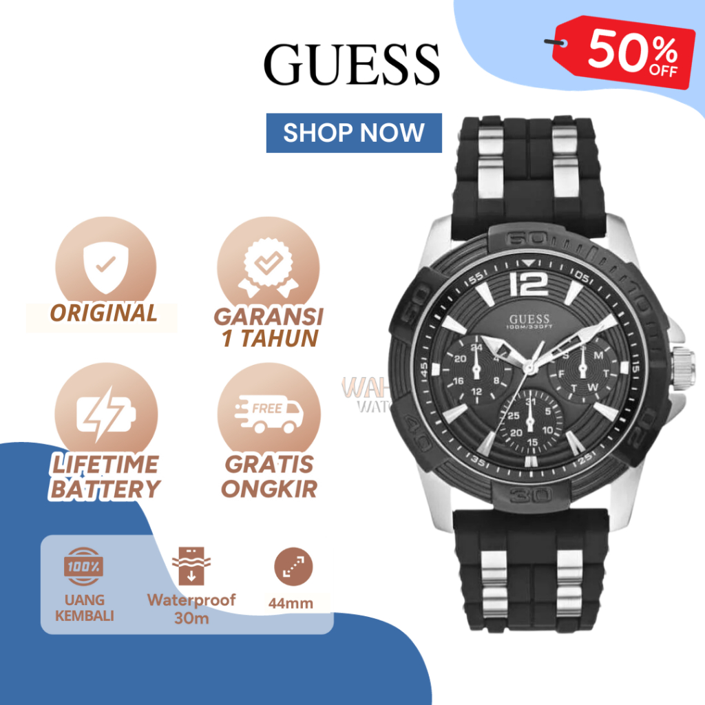 [ORIGINAL]-[COD] ✅ Jam Tangan Analog Guess Pria W0366G1 Watch Gc [BERGARANSI]