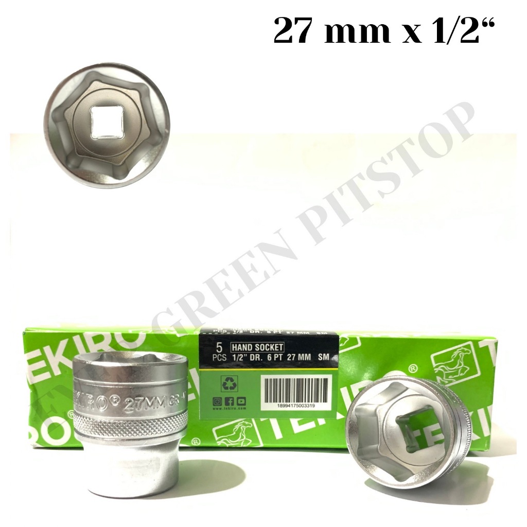Mata Kunci Sok Tekiro 27 mm 6 PT 1/2" Mata Sock Shock 27mm Baut Mur Besar 27mm 1/2 inch Original