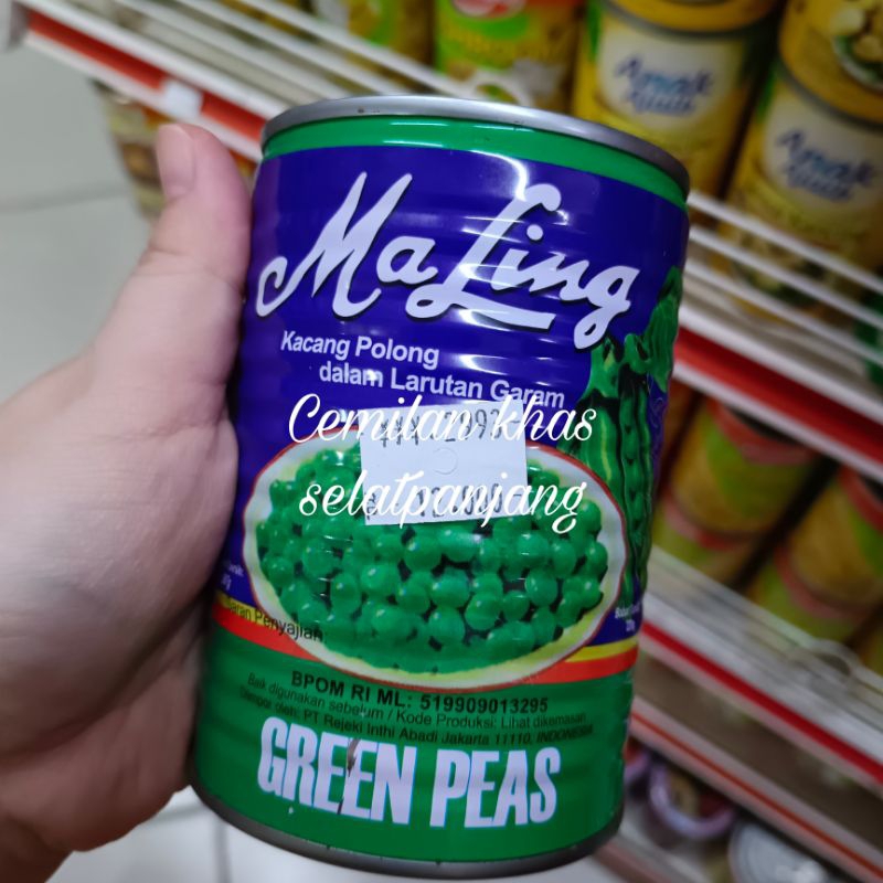 

Ma Ling Kacang polong hijau dalam larutan garam / green peas 397g