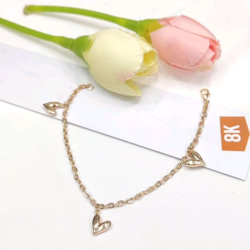 GELANG RANTAI HOLLO HATI SIMPLE KADAR 375 8K