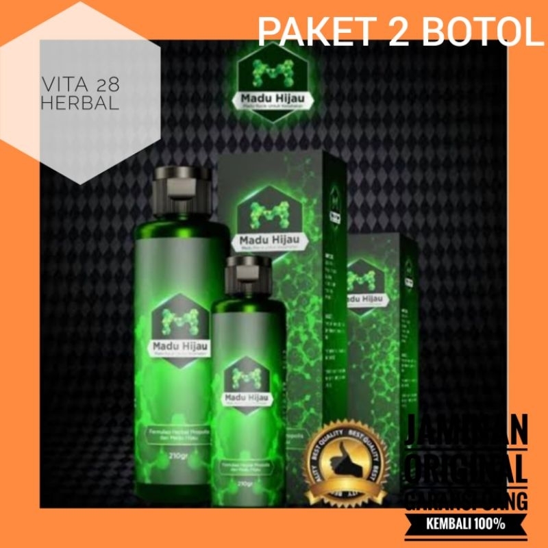 GEBYAR BIG SALE  PROMO BUNDLING 2 BOTOL MADU HIJAU OBAT HERBAL MENGATASI MASALAH LAMBUNG , GERD , MA