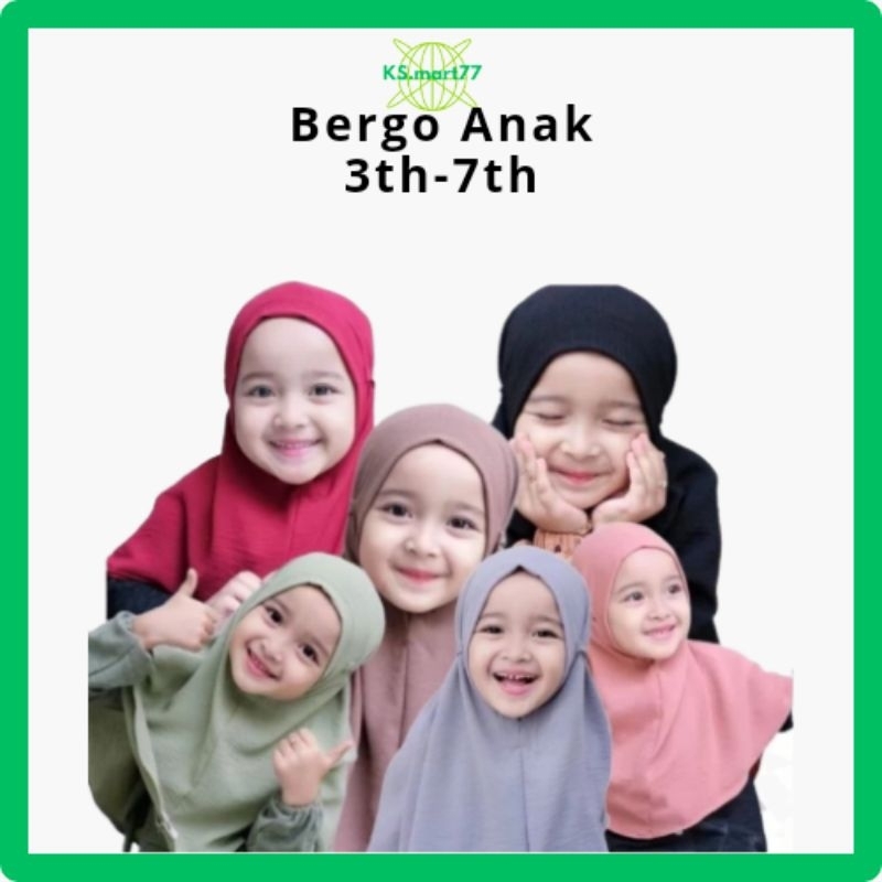 JILBAB / HIJAB BERGO ANAK CRINKLE