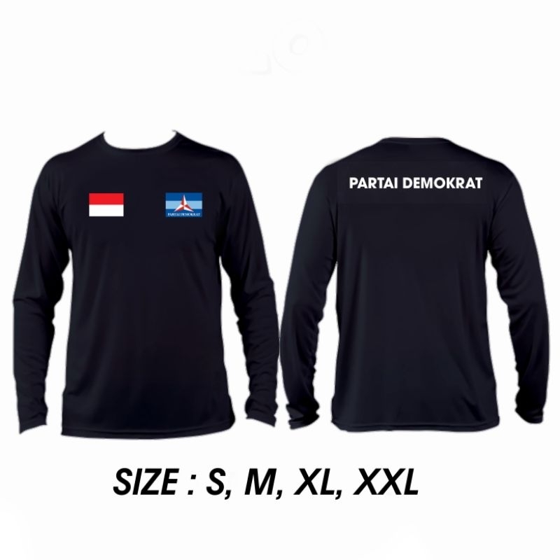 KAOS PANJANG LONGSLEVE PARTAI DEMOKRAT || KAOS PARTAI