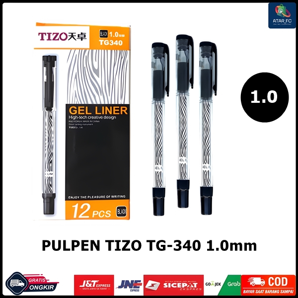

Pulpen Gel Tizo TG-340 1.0mm 1pcs Warna Hitam