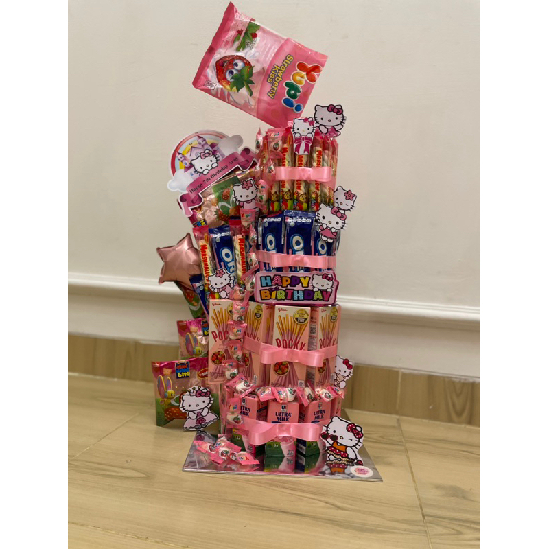 Snack tower pink hello kitty