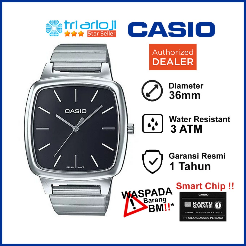 CASIO LTP-E117D-1ADF Jam Tangan Wanita Analog Silver LTP-E117D-1A LTPE117D