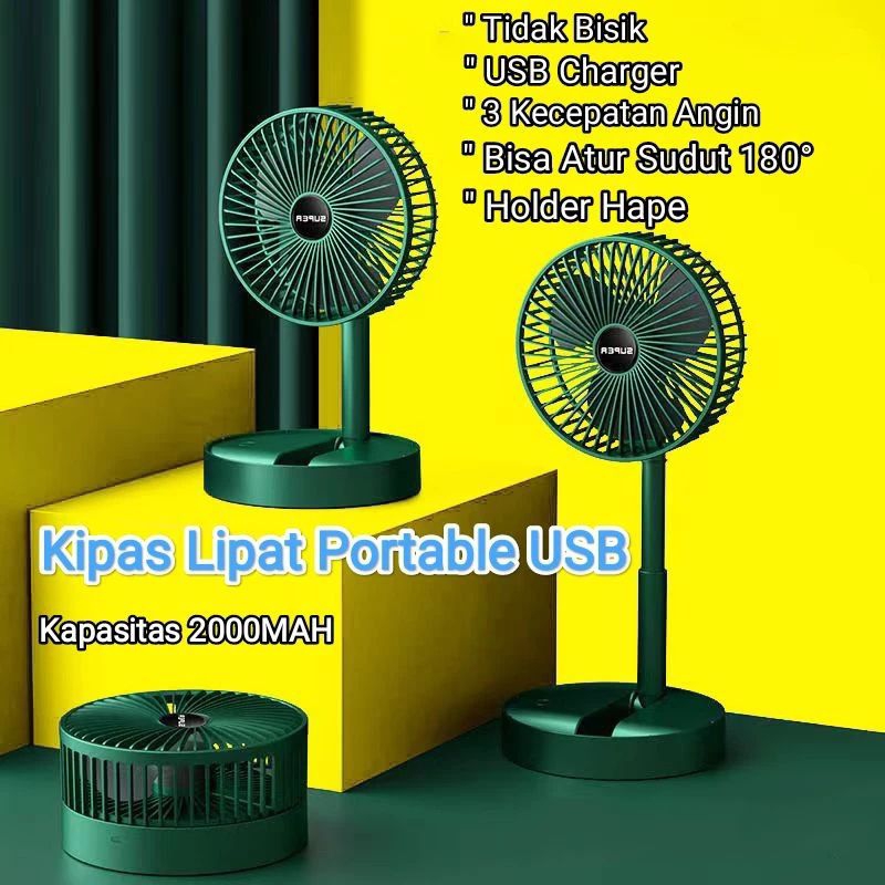 Kipas Angin Lipat Kipas nya Angin Portable Putar 180 Mini 3 Speed Kipas FanTolong buat tambahan bubb