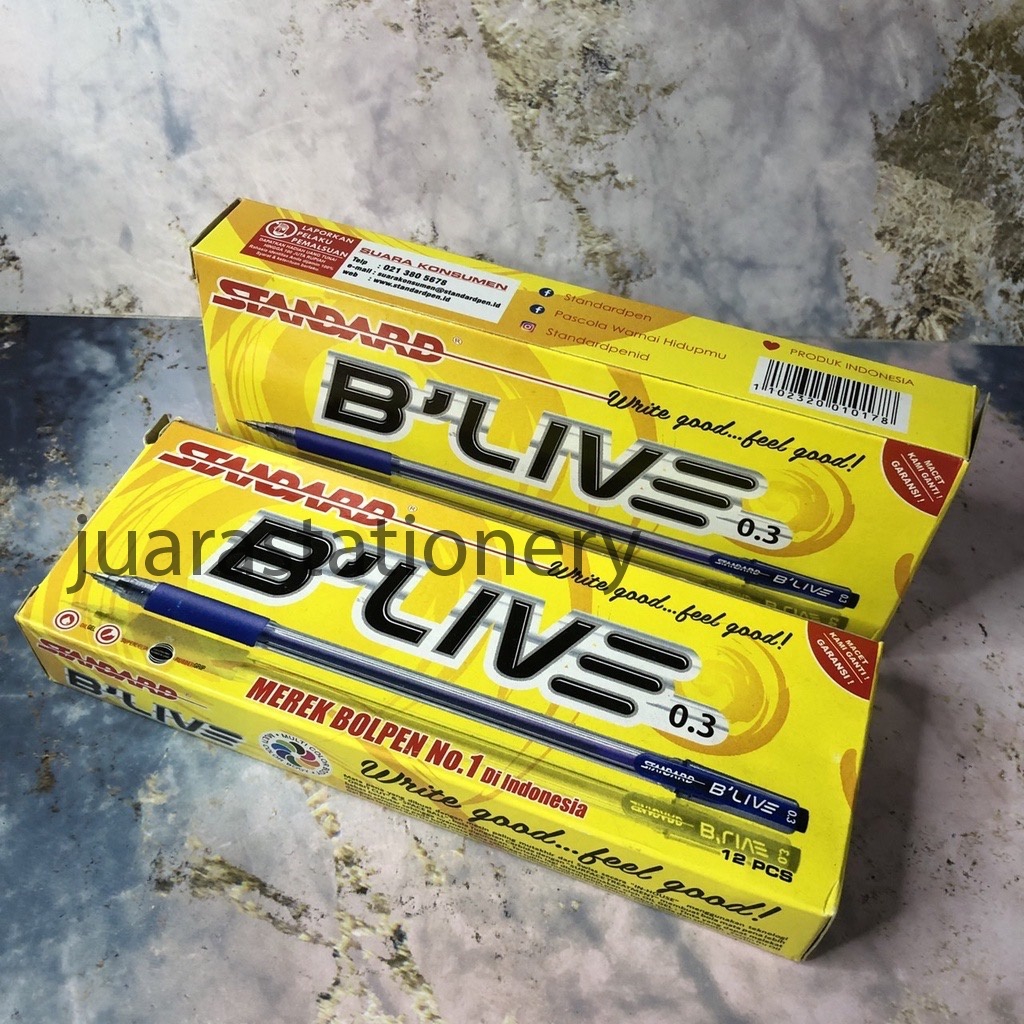 

Pulpen Standard B-Live 0.3 Black Ink Bolpoin Standart