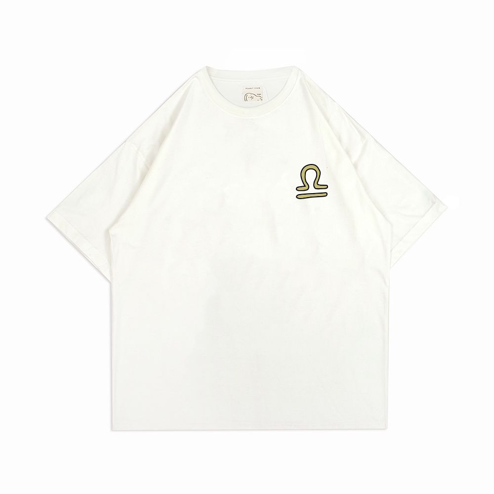 PEANUT STAIN - Libra Zodiac Ivory Oversized Tshirt