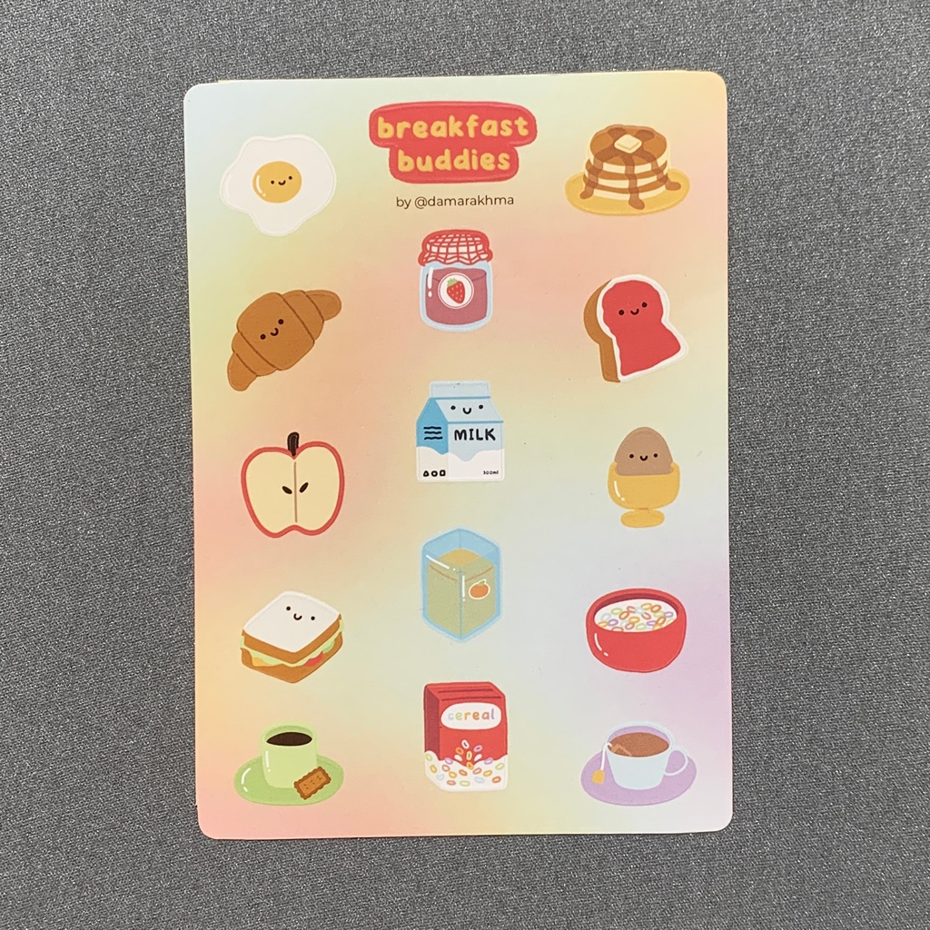 

Breakfast Buddies Journal Sticker Sheet - Stiker Tema Sarapan Western Barat | damarakhma
