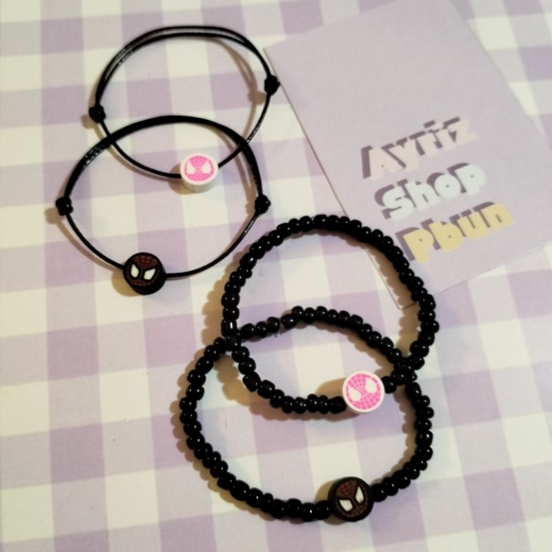 Gelang couple spiderman hitam hitam gelang couple pasangan