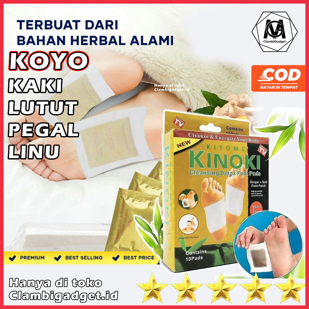 Koyo Kinoki Asli Ori ORIGINAL Kinoki Gold Koyo Kaki Detox Detoks Kinoki Putih 10 Pad Dalam 1 Box Koy
