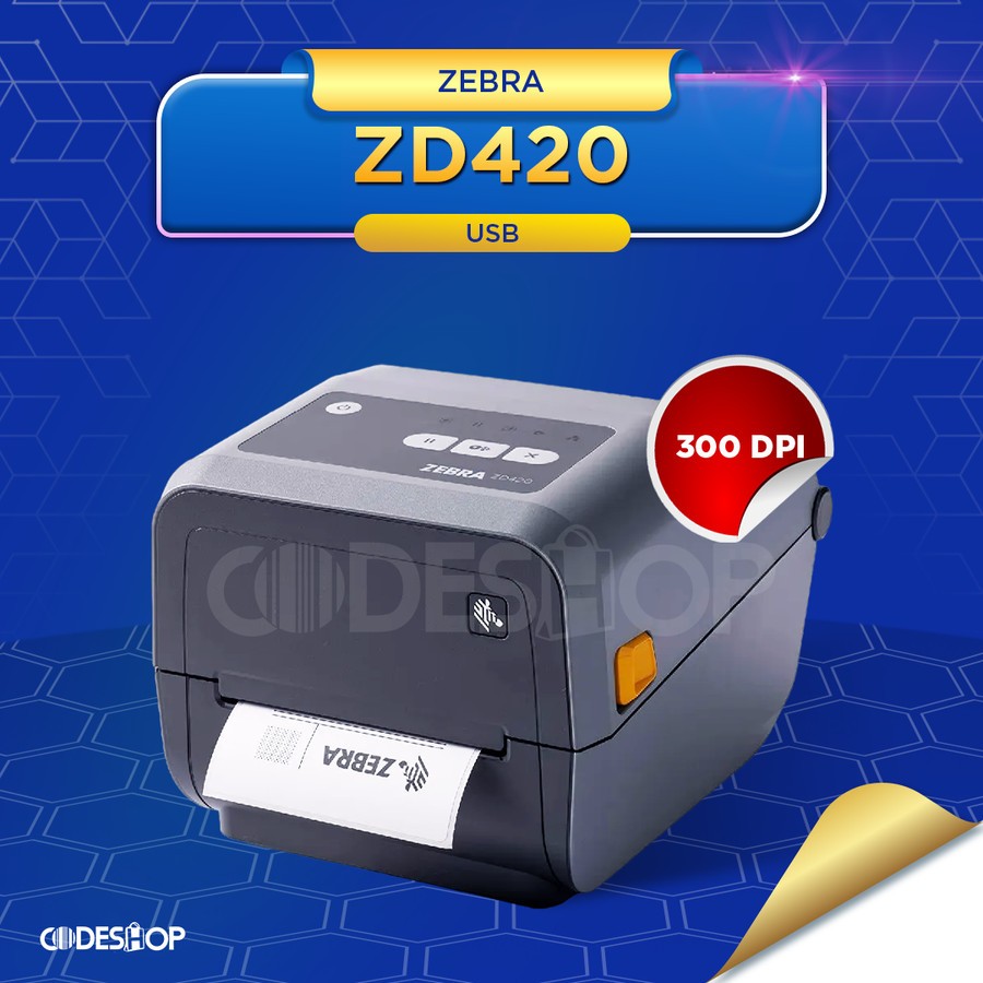 Printer Thermal Transfer Zebra ZD420 300 DPI Cetak Resi Label Harga Toko