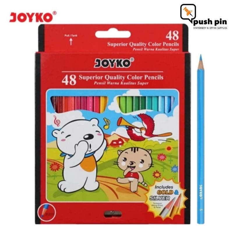 

Joyko Kelir Pensil Warna Superior Quality Color Pencils Hexagonal Grip PB CP-48PB 48 warna