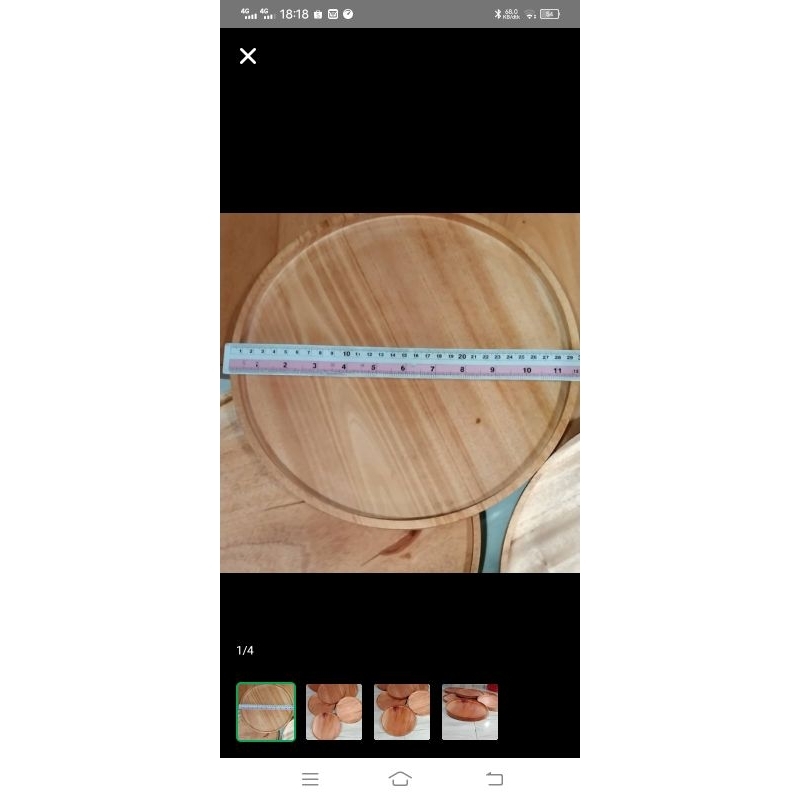 Baki Kayu Bulat / Baki Bulat Kayu Mahoni Diamater 30cm/ Baki Bulat D30