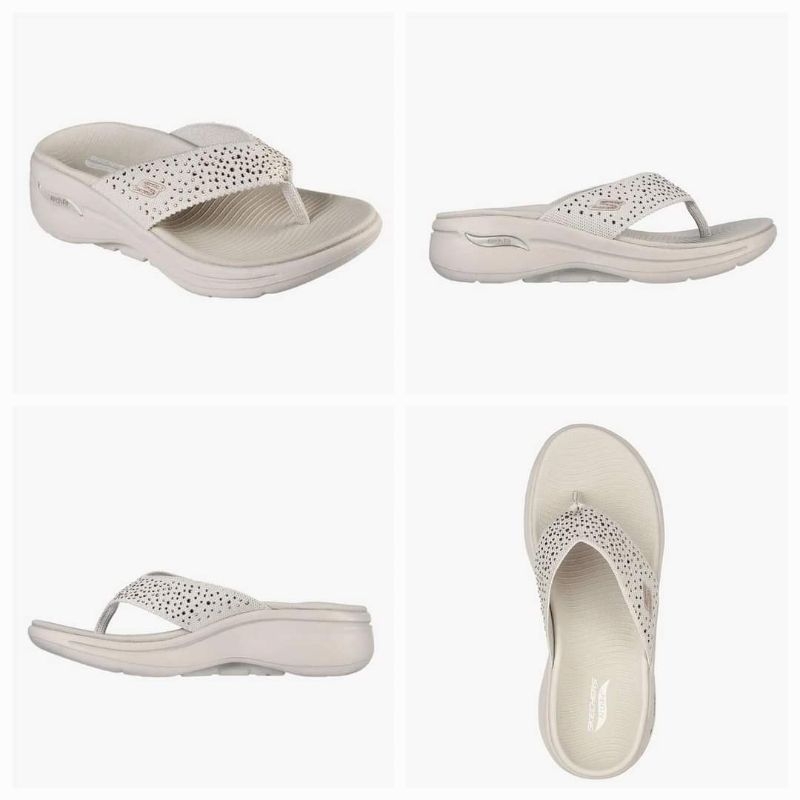 100%Original Sandal Wanita Skechers Go Walk Arch Fit - Natural Kode Produk : SKE140228NAT8