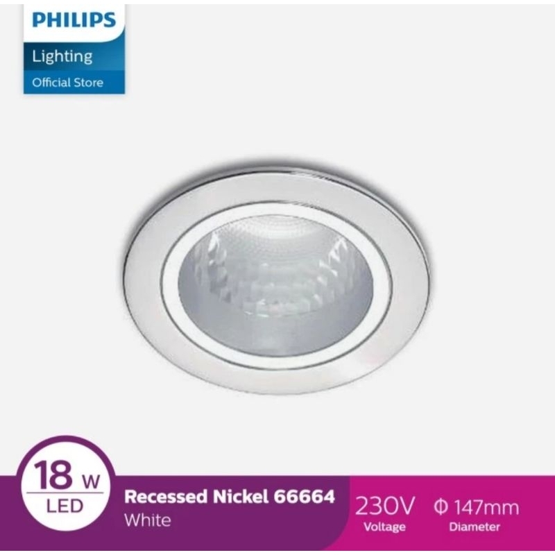 Rumah Lampu Fitting PHILIPS Recessed Downlight 4 Inch 66664 List White Putih Tanpa Covet