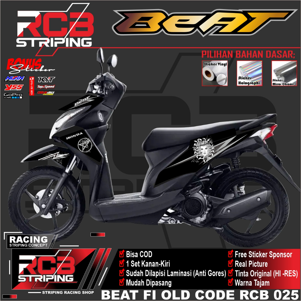 Striping Stiker Beat FI Medusa  stiker Beat fi List Beat fi Variasi list body RCB 025