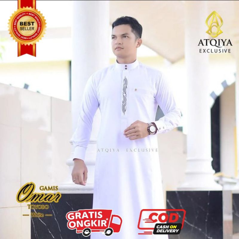 Gamis OMAR by Atqiya Exclusive / Jubah Pria / Gamis Dewasa / Busana Muslim