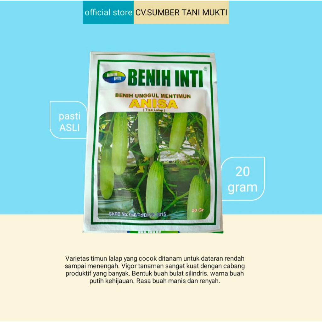 Benih Unggul Mentimun Anisa Benih Inti 20gr