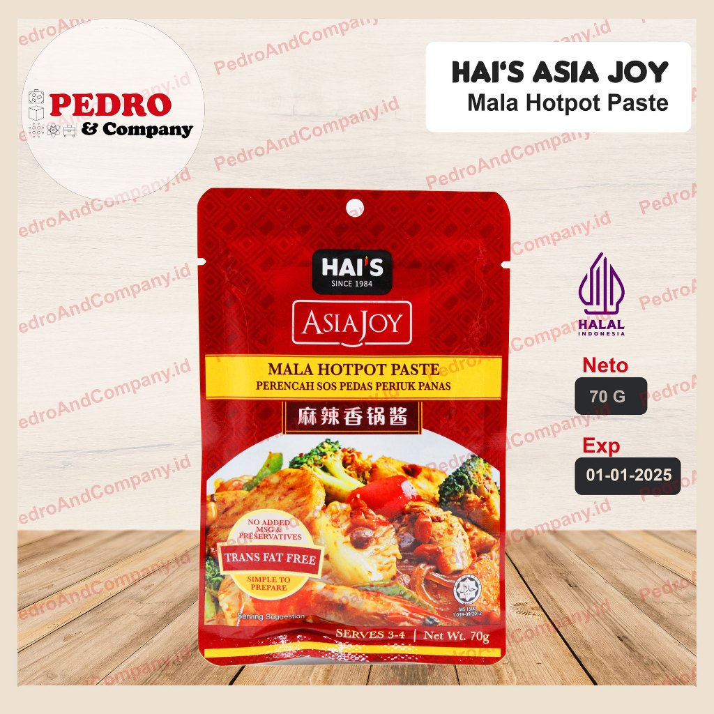 

Hai's asia joy bumbu MALA HOTPOT PASTE 70 gram hot pot shabu china