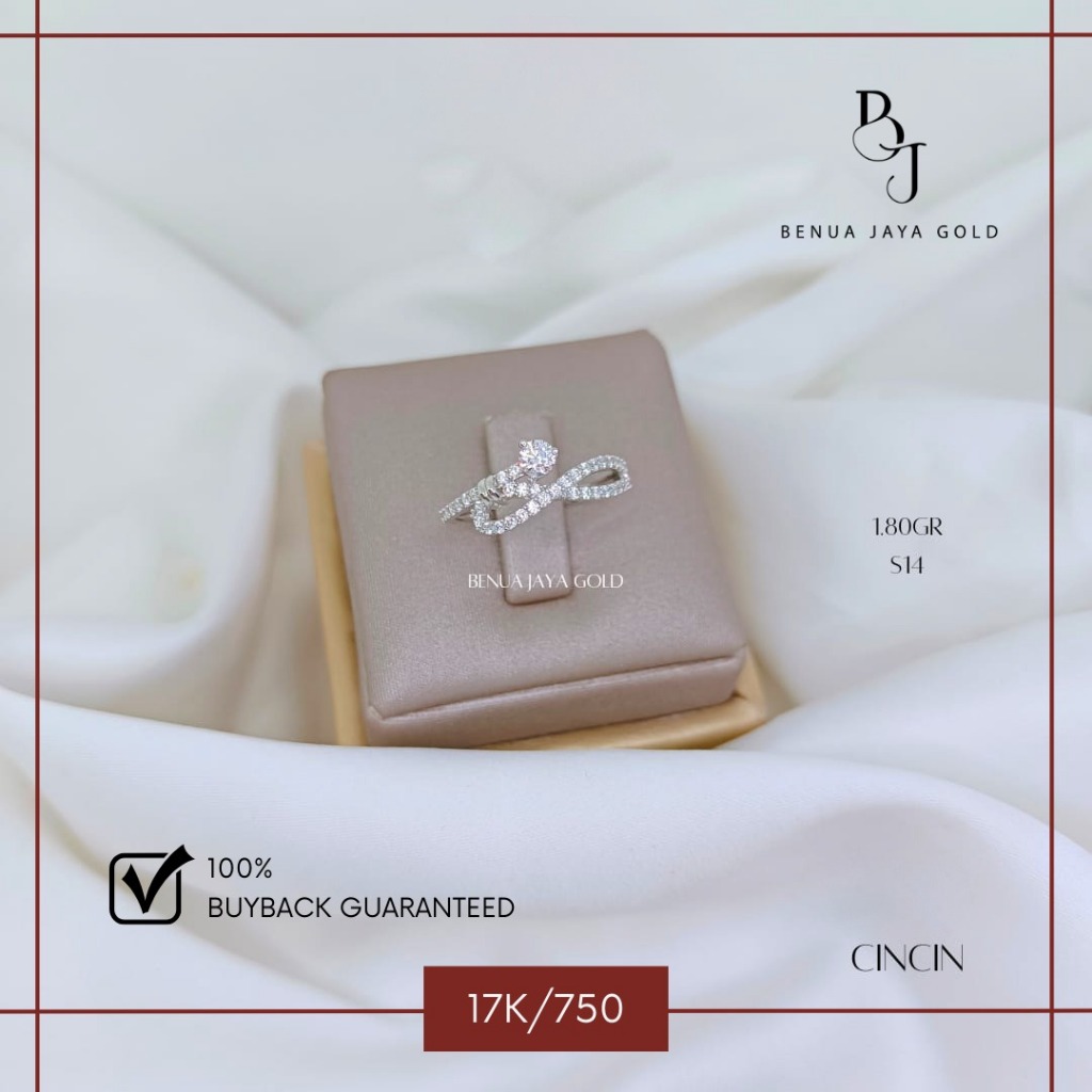 Cincin Fashion Emas Putih 17K/750