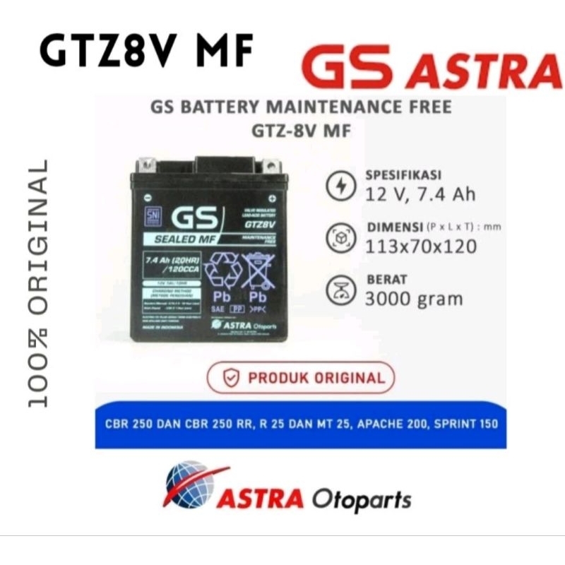 Aki Klx Aki r 25 aki Gtz8v aki kering klx r 25 asli GS astra