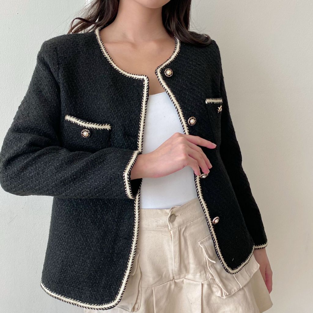 [MOLLA] BLAZER TWEED KOREA/Jiwon Blazer/Cardigan Korea