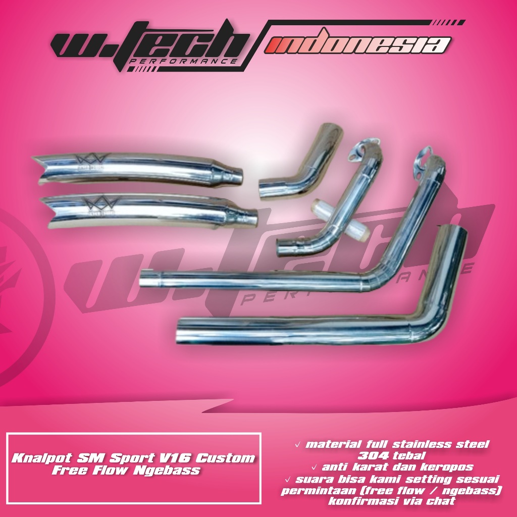 Knalpot SM Sport V16 Custom Free Flow Ngebass