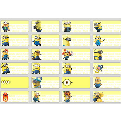 

Stiker Label Nama Anti Air - Waterproof Sticker Name Label - Minions