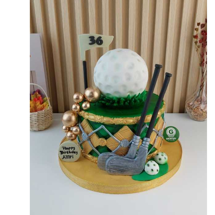 

CAKE TEMA GOLF UK 20CM / KUE ULANG TAHUN CUSTOME