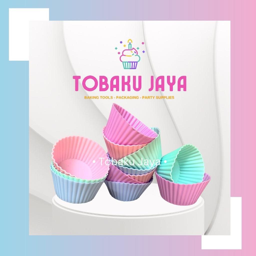 Cetakan Cupcake Silikon / Muffin Bakeware Cetakan Kue Silikon Kecil Warna Pastel - Cetakan Pudding P